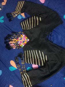 Stylish Black Tiered Lehenga Choli Set