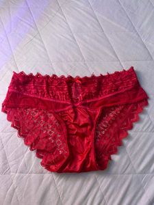 Red Lace Trim Briefs