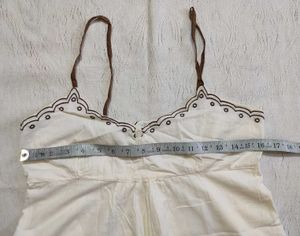 Cream Camisole with Brown Trim