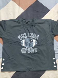 Grey College Sport Graphic T-Shirt