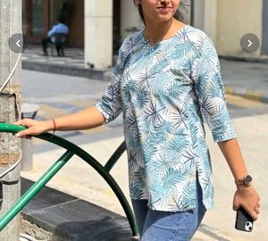 Leaf Print 3/4 Sleeve kurti
