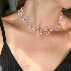 pink beaded necklaces