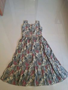 Floral Print Kurta with Grey Pants