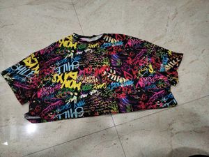 Graffiti Print Cropped T-Shirt