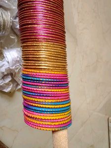 Vibrant Stack of Embellished Bangles