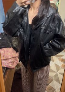 Classic Black Faux Leather Jacket