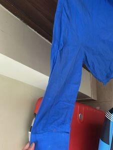 Electric Blue Button-Up Shirt