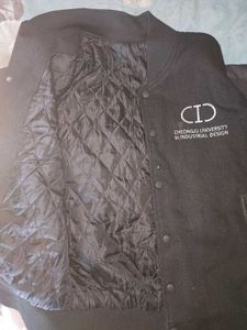 Leather Back Embroidery Black Aesthetic Jacket