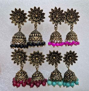 Bohemian Jhumka Earrings Set - New