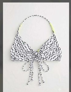 Black & White Zigzag Print Bikini Top