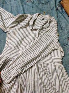 Striped Peplum Blouse Top