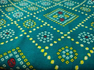 Teal Bandhani Saree