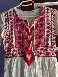 Embroidered white Kurta