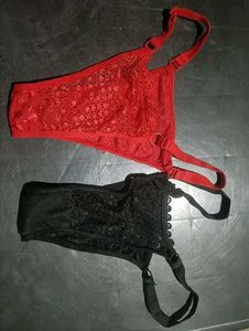 Pack of 2 Red &amp; Black Lingerie Set