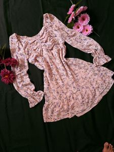 Floral Ruched Mini Dress
