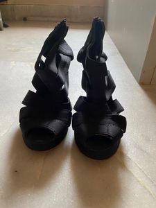 Black Peep-Toe Heels