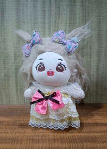 Cute Plush Doll with Bow