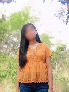 Mustard yellow peplum top for women