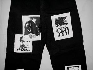 Graphic Goth-Style Black Pants