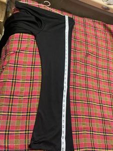 Flared Textured Black Pants