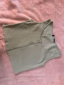 Pista coloured Zip Front Tank Top