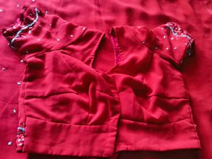 y2k Red heavy handwork Saree