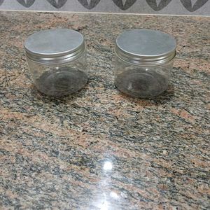 Set of 5 Clear Plastic Jars