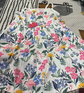 Cute Flamingo Floral Print Dress