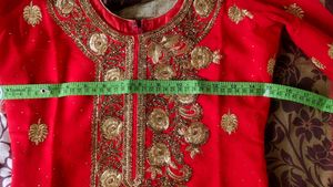 Stunning Red Kurta Set with Gold Embroidery