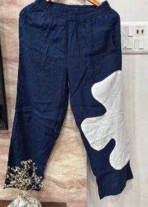Navy Blue &amp; White Abstract Aplique Coord Set