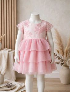 Adorable Pink Tiered Party Dress