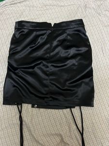 Edgy Black Lace-Up Mini Skirt