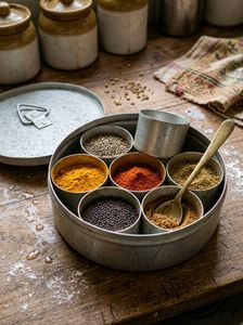 Rare Vintage Pure Aluminium Spice Box Masala Dabba