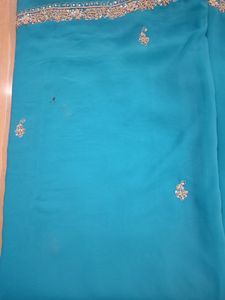 Zardozi Hand Work Saree With Blouse