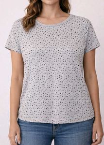 Grey Star Print T-Shirt