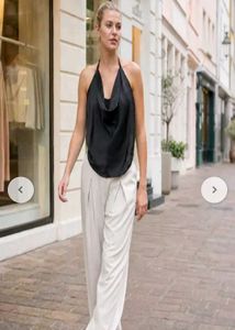 Sleek Halter Neck Drape Top