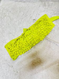 Bright Neon Yellow Ruffled Bikini Top