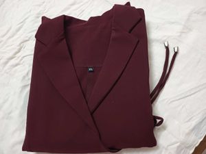 Wrap Style Co-ord Set, actually wine in colour, so