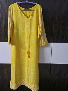 Vibrant Yellow Printed Kurta