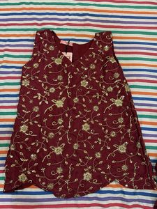 Embroidered Maroon Lehenga Set