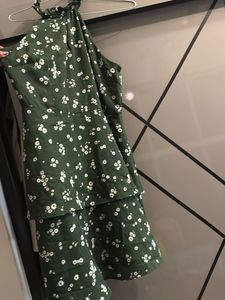 Green Floral Halter Dress