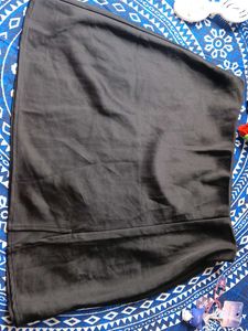 Black Satin Midi Skirt