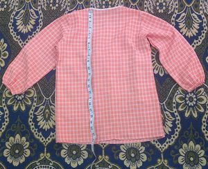 Cute Pink Plaid Tunic Top
