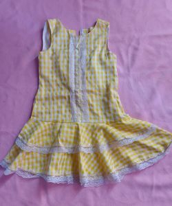Yellow Stylish Frock- 5 To 7 Years