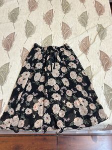 Black Floral  Skirt | High Waist