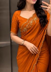 Crushed tissue silk saree new