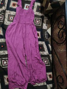 Purple Ruffle Strap Jumpsuit