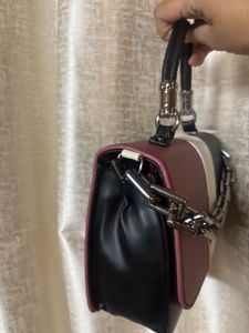 Chic Colorblock Chain Shoulder Bag
