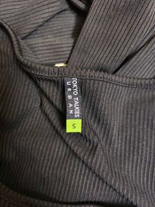 Black Ribbed Knit Mini Bodycon Dress