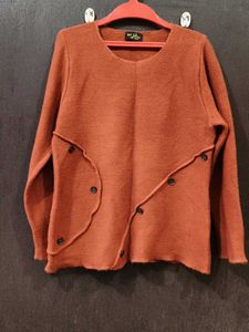 Unique Earth-Tone Knit Top